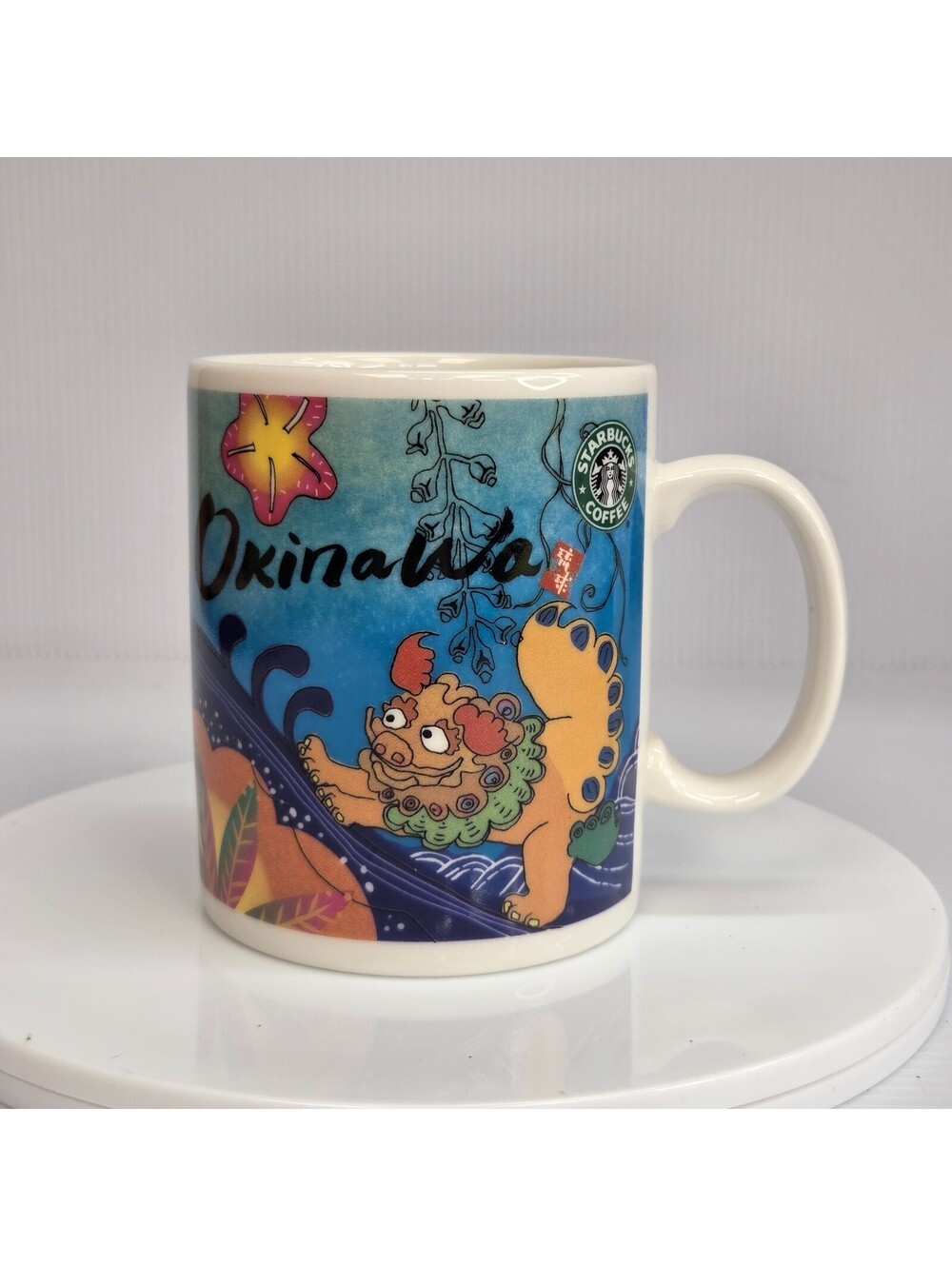Starbucks Okinawa Japan Mug 2010 Shisa Lion Dogs Regional 16oz Rare